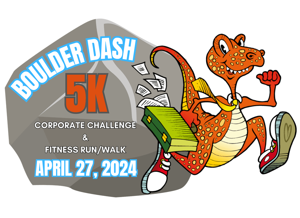 logo invitation to the boulder dash 5k walk/race