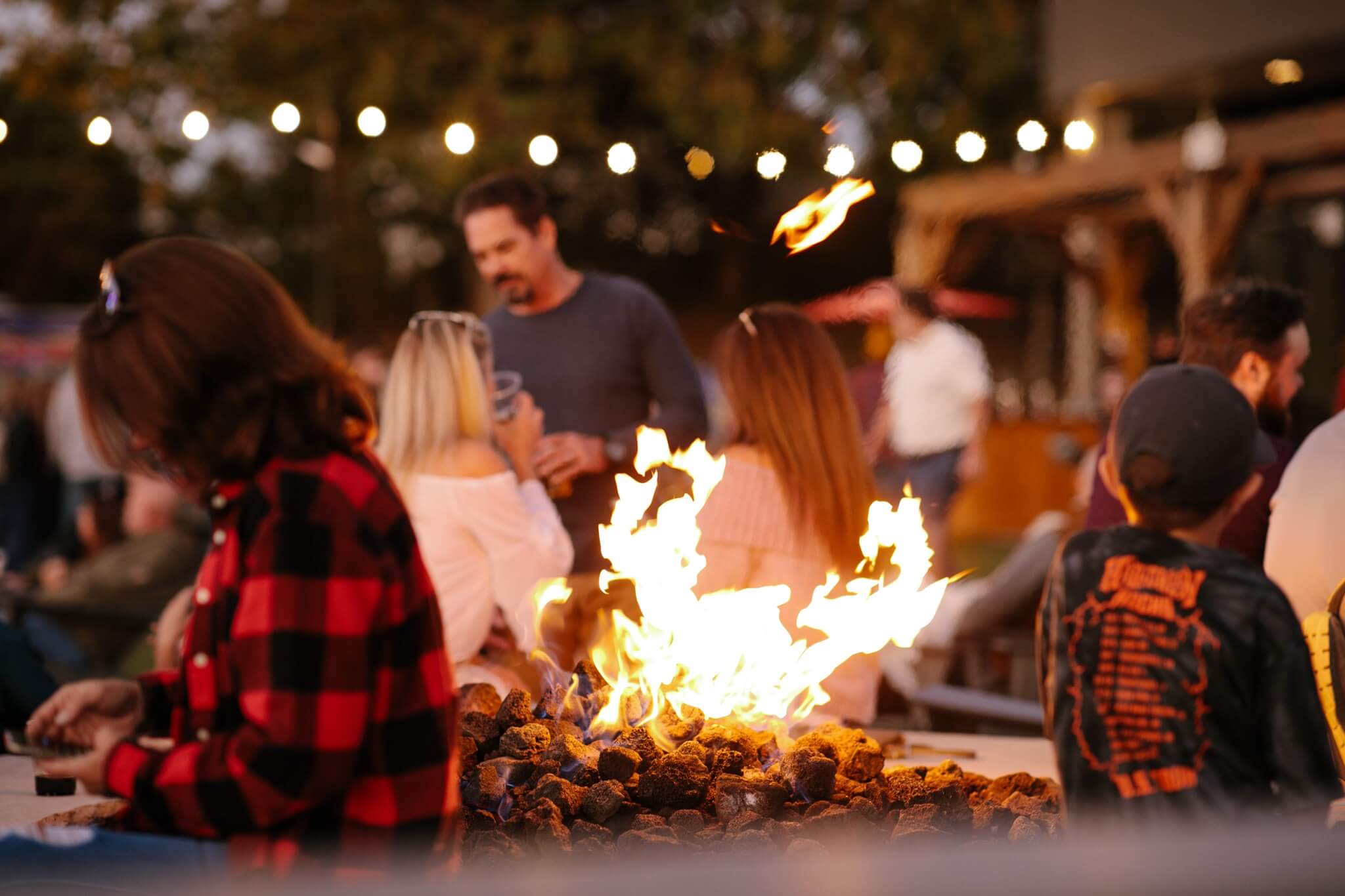 Fire pit at NoFo Brew Co. in Cumming, GA