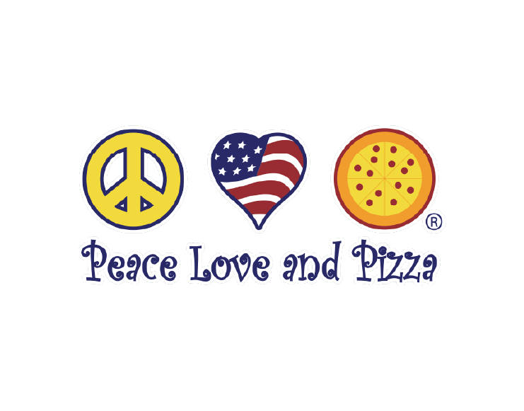 image of Peace, Love, and Pizza logo