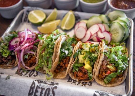 Tacos served at Beto’s Tacos in Cumming, Georgia
