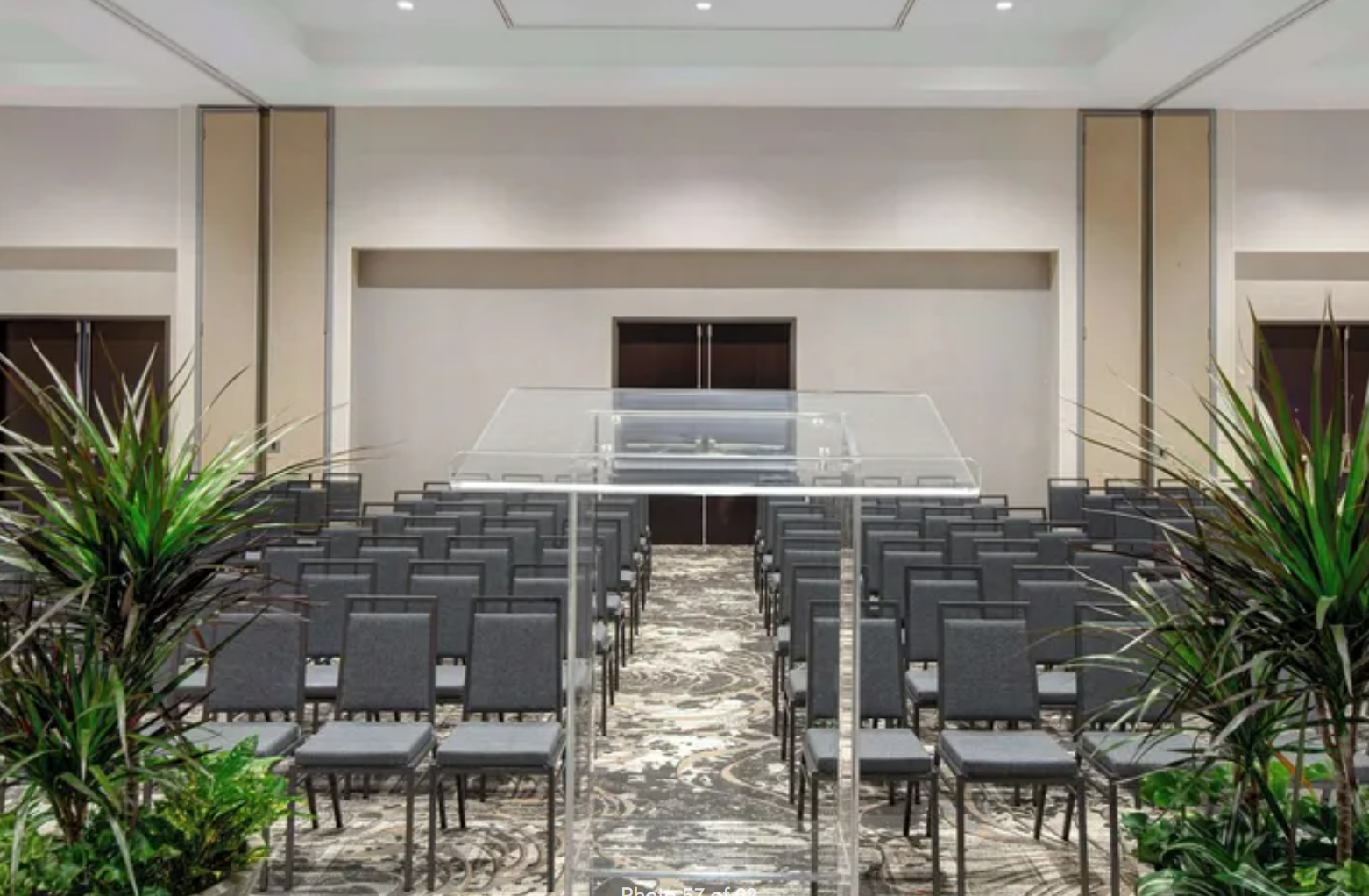 A meeting room set for a small group at Embassy Suites by Hilton Alpharetta Halcyon
