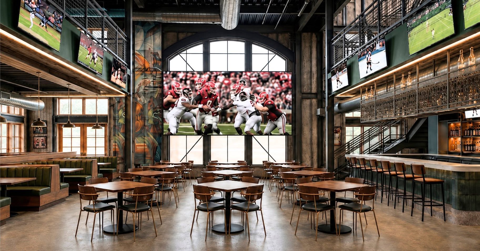 Inside Tavern off the Green sports bar at Cumming City Center