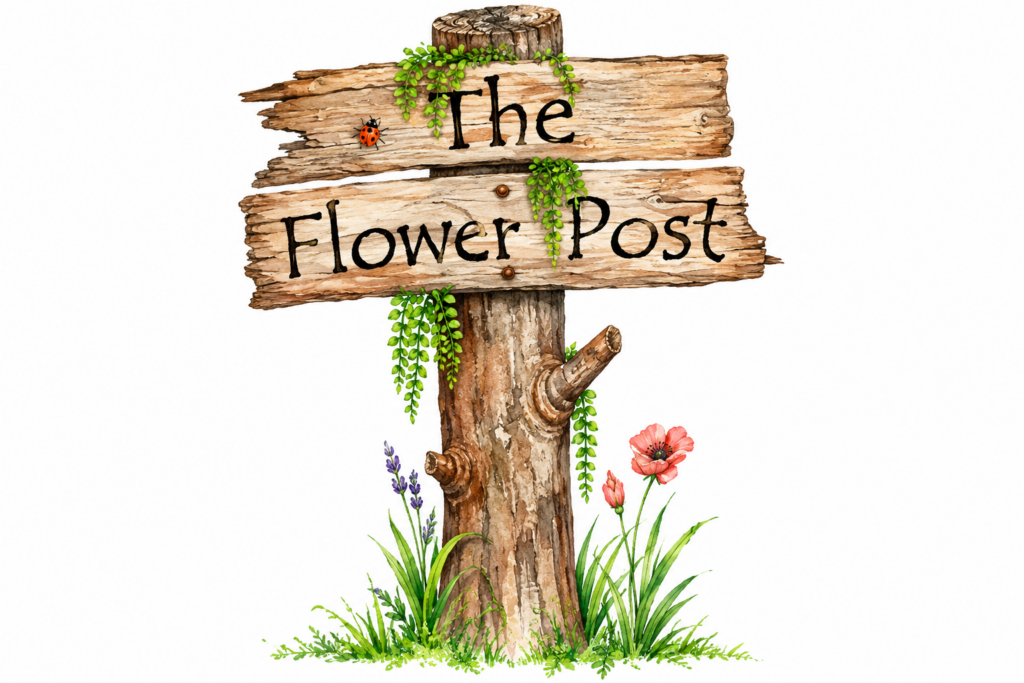 Flower Post Sign with Wildflowers