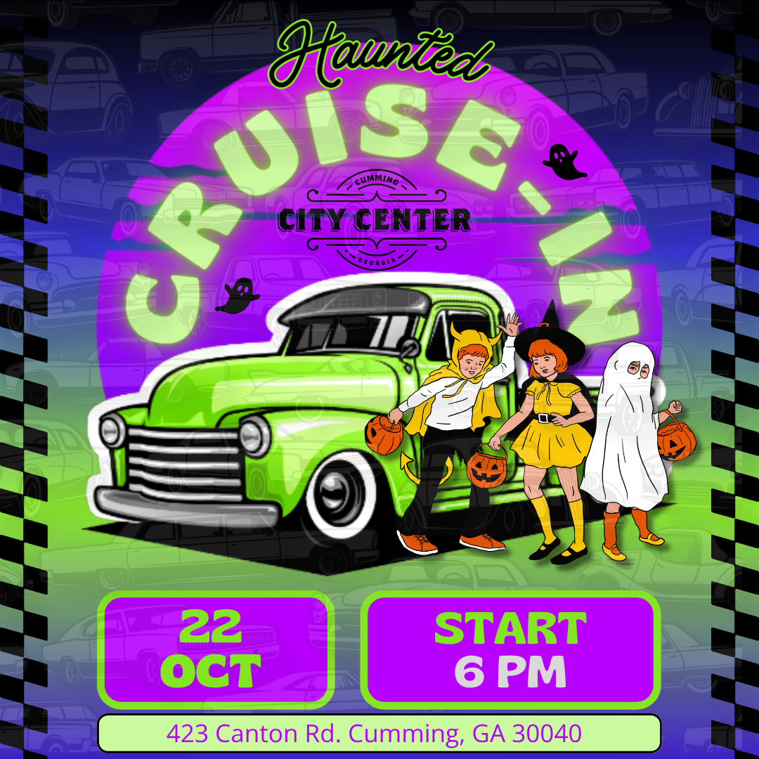 Haunted Cruise-In car show flyer, Cumming City Center