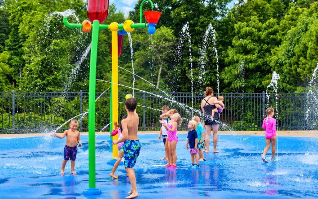 Splash pad at Old Atlanta Park in Cumming, GA