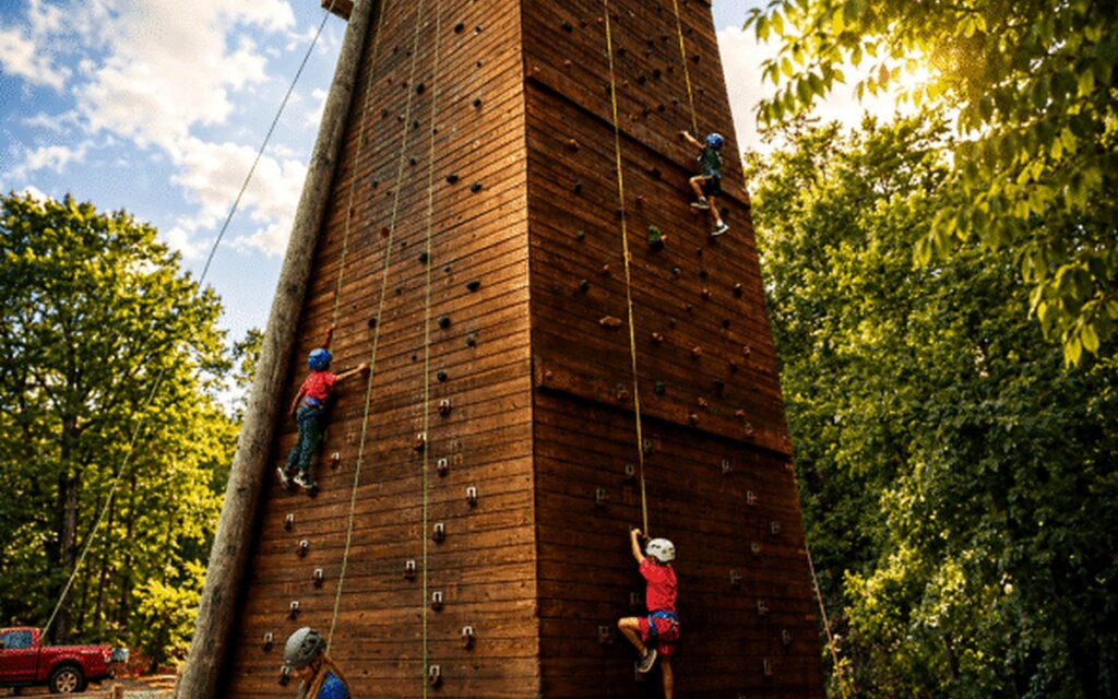 Climbing tower at Sawnee Mountain Preserve in Cumming, GA